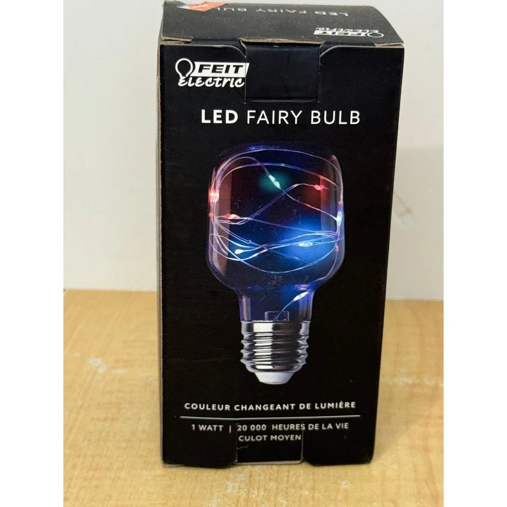 Feit Electric LED Fairy Bulb Color Changing Multi-Color 1W Medium Base New